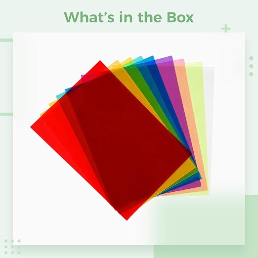 9 Pcs A2 Plastic Sheets, Transparent PVC Assorted Colors, 16.5 x 23.4 in - Image 4
