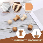 IMZAY 60 Pcs Wooden Push Pins 2 Colors Thumb Tacks, Decorative Push Pins | - Image 4