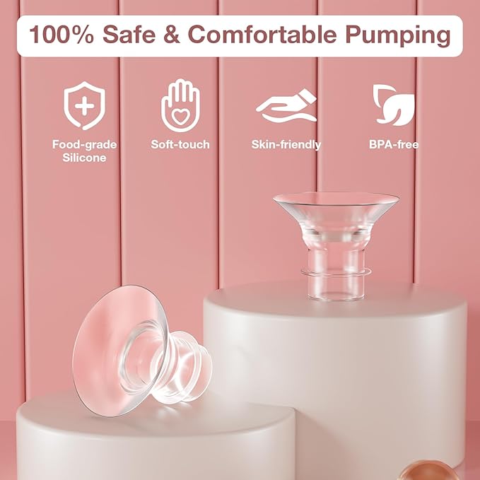 Flange Inserts 19mm for 24mm Flanges/Shields of Pumps, Softer Silicone Flange Insert Compatible with Momcozy/Spectra/eufy/Medela/TSRETE Breastpump, Replacement Pump Parts Flanges Sizing Kit, 6PCS-19mm