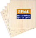 5Pack Balsa Wood Sheets Basswood Craft Plywood 12"x12"x1/16 | Smooth Wood Blanks by Unknown