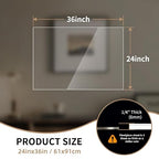 2 Pack 24" x 36" Plexiglass Sheets 1/4 inch Thick | Clear Acrylic Sheets Panel - Image 2