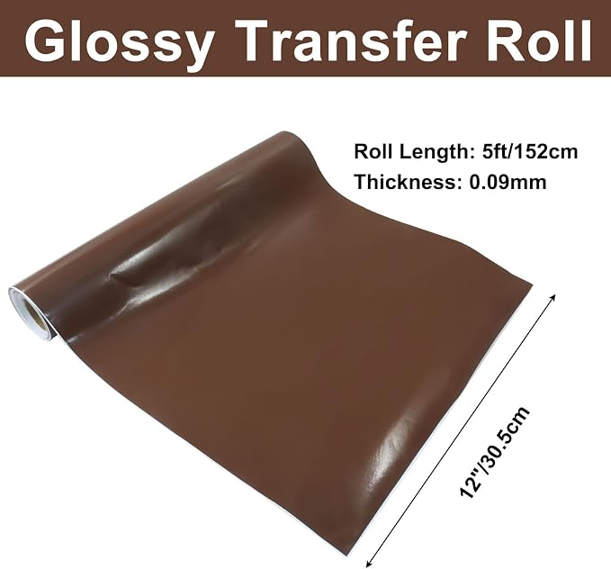 Luomorgo Brown Permanent Vinyl Roll 12" x 5FT | Glossy, Waterproof Adhesive - Image 2