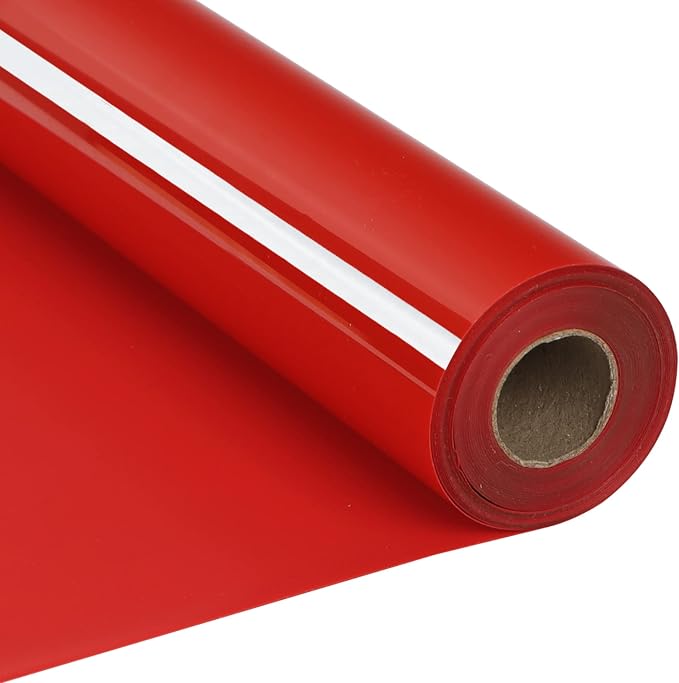 RENLITONG Red Iron on Vinyl 12Inch by 20ft Roll Heat Transfer Vinyl by RENLITONG