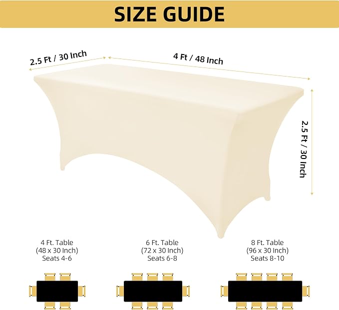 2-Pack 4ft Spandex Table Covers - Image 4