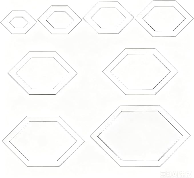 BENECREAT 16 Pcs Honeycomb Quilting Template, Acrylic Quilting Templates Rulers by BENECREAT