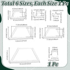 NBEADS 6Pcs Acrylic Quilting Templates Set, Trapezoid Cutting Ruler Template - Image 2