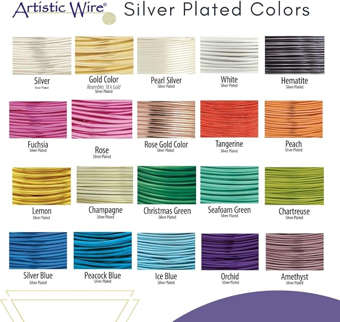 Artistic Wire, 20 Gauge Silver Plated Tarnish Resistant Colored Copper Craft - Image 4