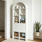 FNK Folding Arched Bookshelf Narrow Bookcase - Image 4