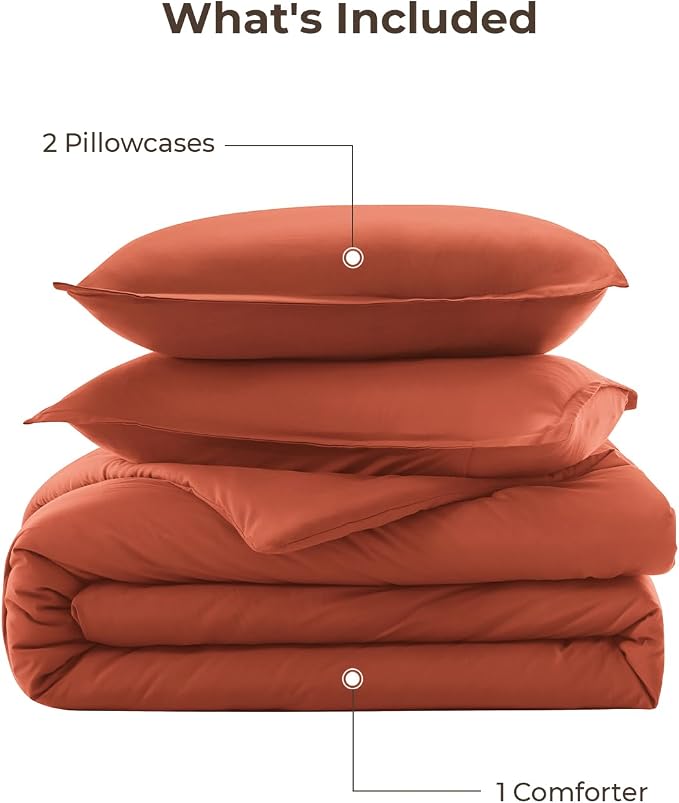 Litanika Oversized King Comforters Burnt Orange Super King Size, 3 Pieces - Image 7