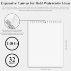 Fuxi Water Color Paper 11x14, Large Watercolor Paper 140 lb Cold Press - Image 2