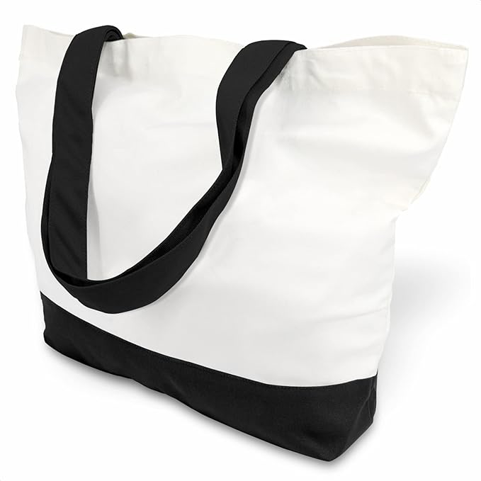 TOPDesign 3-Pack Super Strong Large 12oz Cotton Canvas Tote Bags, Reusable by TOPDesign
