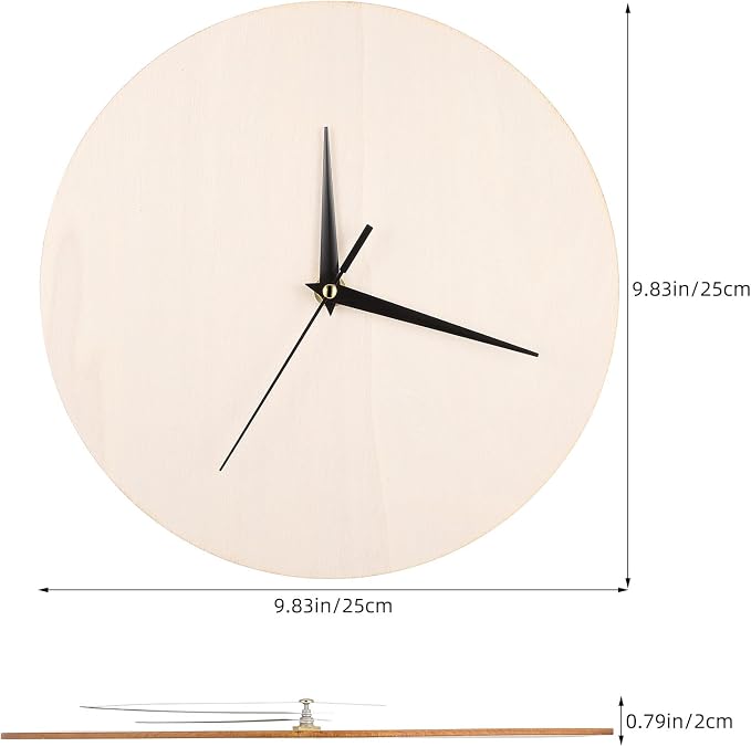 Wooden Clock Face, 9.83 Inch Unfinished Round Insert Blank Wood Clock Dial - Image 6
