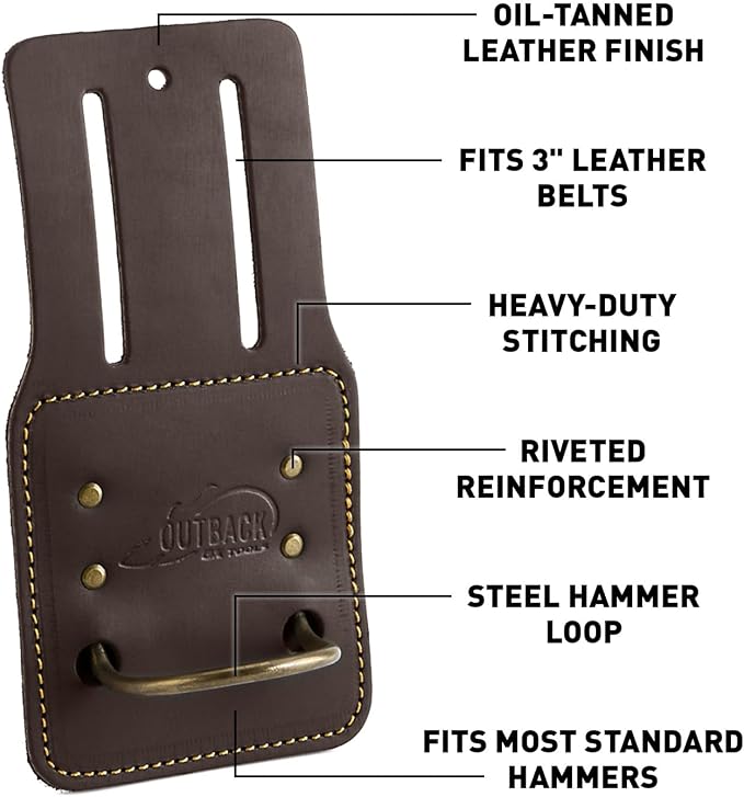 OX Tools Leather Tool Holsters & Pouches – Hammer, Tape Measure, Utility & - Image 2