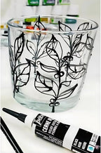Pebeo Vitrail Cerne Relief Dimensional Paint Black - 20ml 2 Pack Stained Glass - Image 3