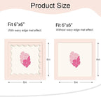 6x6 Picture Frame with Wavy Mat, Wooden Real Glass 6 x 6 Photo Frame - Image 2