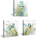 Hardy Gallery Abstract Birds Painting Wall Art: Colorful Birds in Grass Artwork by HardyGallery