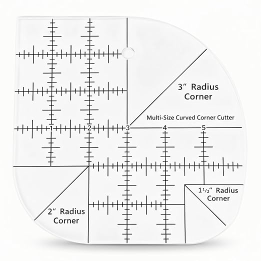 Curved Corner Cutter Quilting Ruler, Acrylic Patchwork Quilting Templates Tools by Unknown