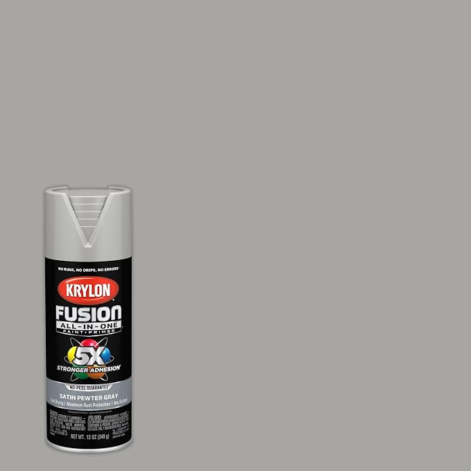 Krylon Fusion All-In-One Satin Spray Paint & Primer, Pewter Gray - Image 2