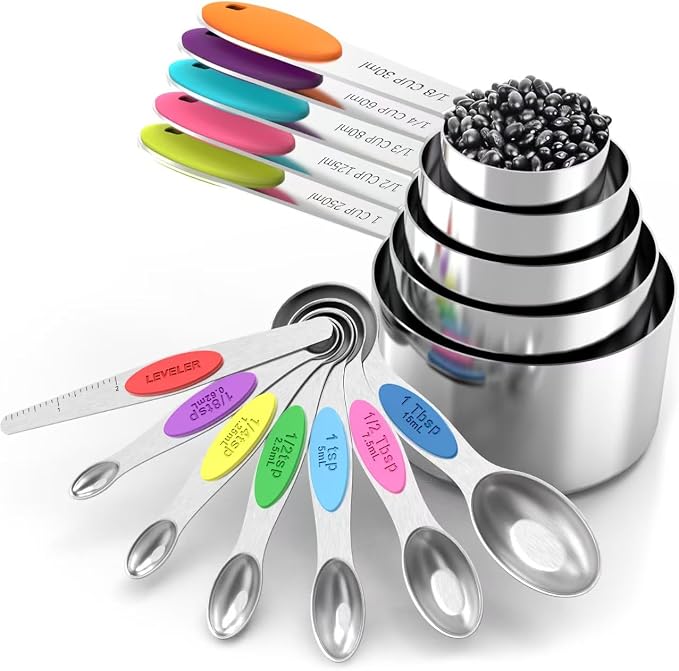 TILUCK measuring cups and magnetic measuring spoons set, stainless steel by TILUCKBringsGoodLuck