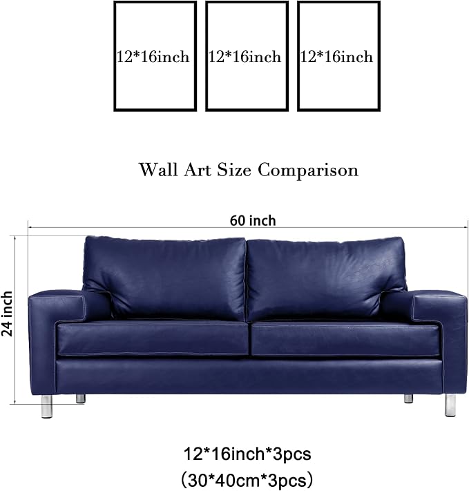 Wieco Art 3 Panels The Cloud Tree Gallery Wrapped Modern Canvas Wall Art - Image 6