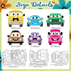 6 Styles Cute Anthropomorphic Car Metal Cutting Dies Cartoon Vehicle Die Cuts - Image 2