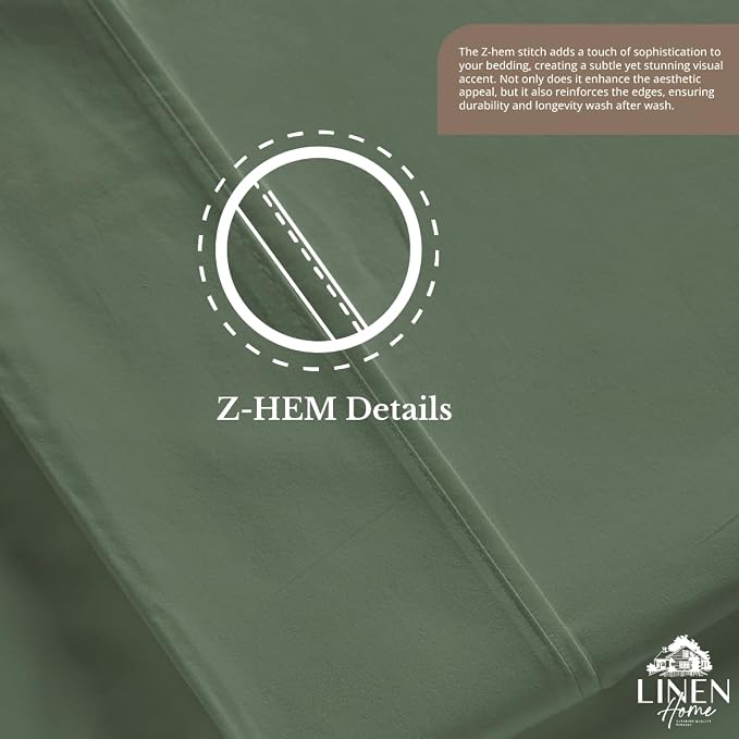Linen Home 100% Cotton Percale 1 Flat Sheet, King Size - Image 5