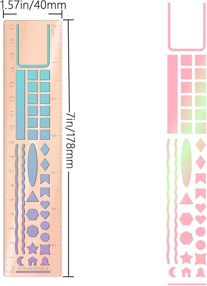 Metal Bookmark Ruler for Journals, Habit Tracker, Drawing Measuring Tools - Image 7