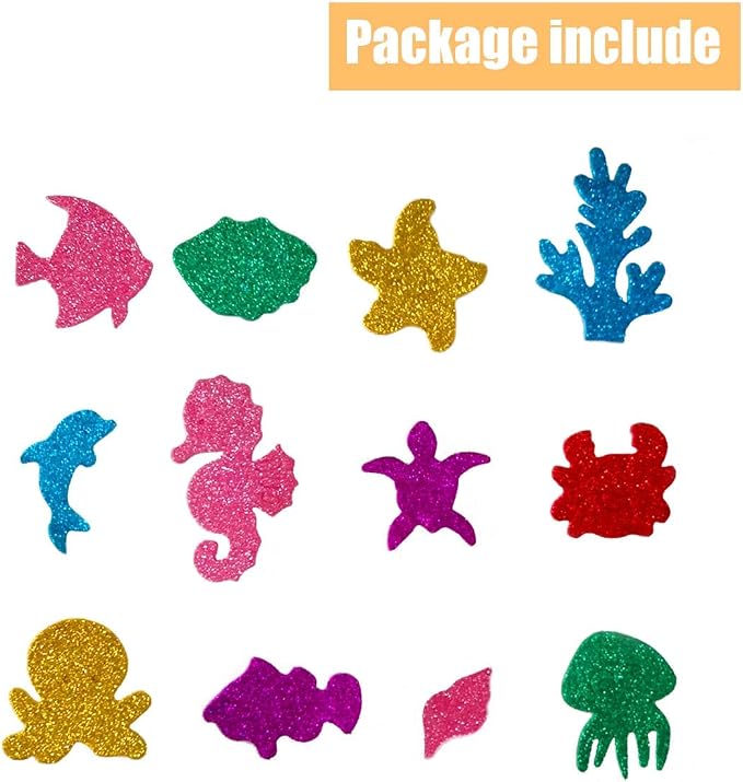 TTSAM Glitter Colorful Sea Animals Shapes Foam Stickers Self Adhesive Craft - Image 7