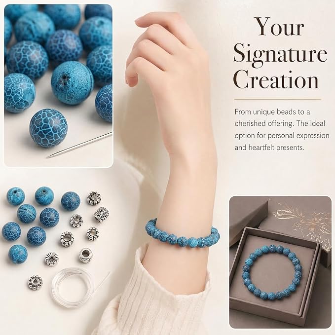 8mm Matte Blue Frosted Agate Bead, 15-Inch Matte Round Loose Stone Beads - Image 4