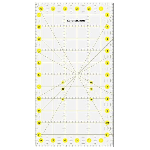 Acrylic Quilting Ruler 6.5" x 12" Fabric Cutting Ruler by AUTOTOOLHOME