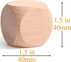 Blank Wood Dice 1-1/2 inch 40PCS Unfinished Square Blocks 40mm Small Wooden - Image 7