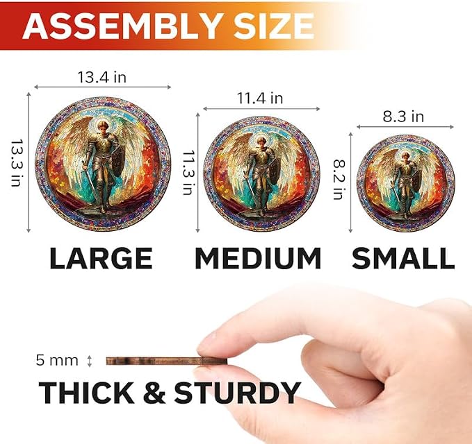 Jigfoxy Wooden Puzzles for Adults, Archangel Michael Wood Puzzles Adult - Image 7