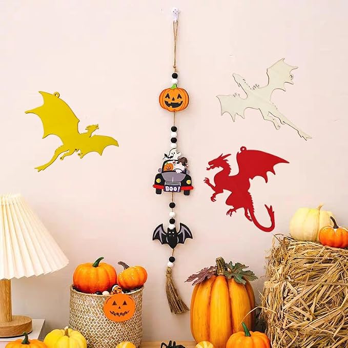 Xonzmmk 20 Pack 6 Inch Wood Dragon Crafts Unfinished Wood Dragon Cutouts Wooden - Image 7