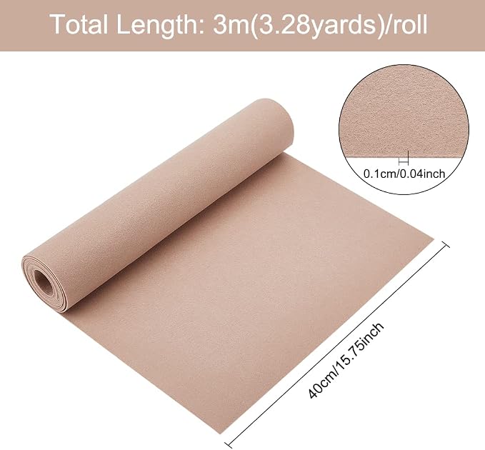 BENECREAT 9.8ft x 15.75" Khaki Felt Fabric, Jewelry Box Felt Lining, DIY Photo - Image 2