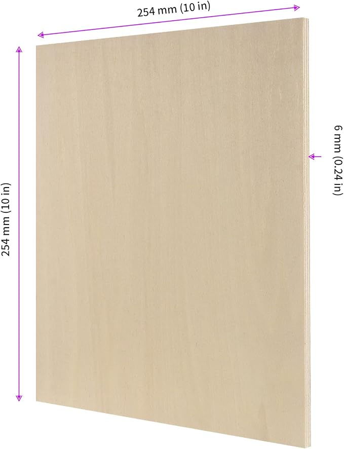 JEUIHAU 20 PCS 10 x 10 Inch Basswood Sheets, 1/4 Inch Thick Square Plywood - Image 2