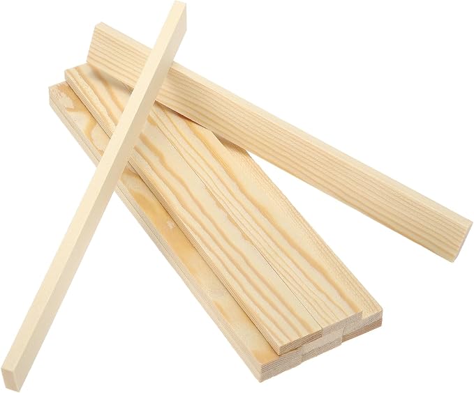MECCANIXITY 10Pcs Wood Strips Slats, 5/32" x 7/8" x 8" Thin Wood Sticks Flat by MECCANIXITY
