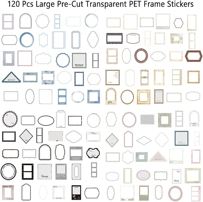 120Pcs PET Decorative Frames Stickers - Image 2