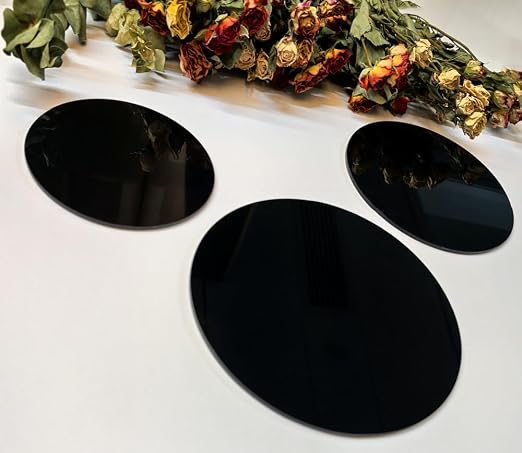 Set of 20 Black Acrylic Discs, 1/8" Thick Round Transparent Circle Blanks - Image 6
