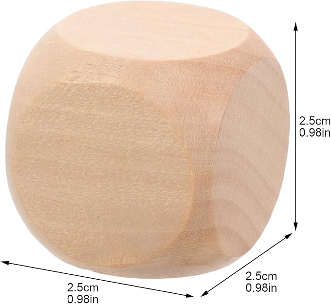 Milisten 20pcs Blank Wooden Dice, Wooden Cubes - Image 2