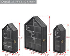 Ikee Design 3 Pcs Set Wall-Mounted House-Shaped Wooden Shadow Cubby Box Display - Image 2