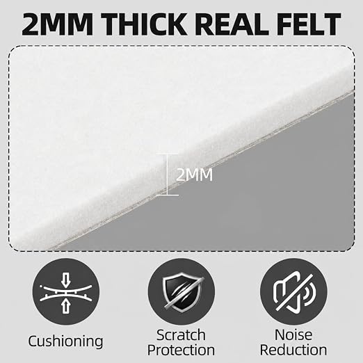 6PCS Large Self Adhesive Felt Sheet, 13.4"x10.8", 2mm Thick Stiff Felt Fabric - Image 3