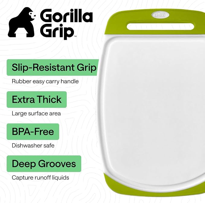 GORILLA GRIP BPA-Free Reversible Kitchen Cutting Board Set of 3, US Designed - Image 2