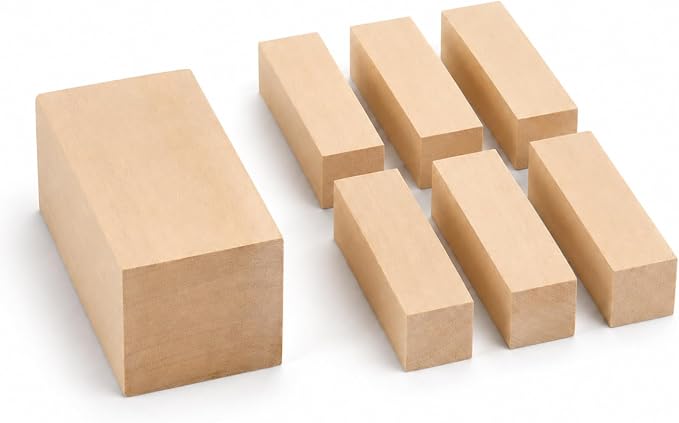 7 Pcs Basswood Blocks, Whittling Wood Carving Kit by Unknown