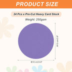 MECCANIXITY 24 Pcs Circle Card Stock, 3.9 Inch Round Cutouts Paper Thick - Image 2