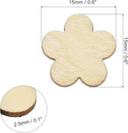 PATIKIL 15mm Wooden Flowers, 50 Pack Unfinished Wood Flowers Blank Wooden - Image 2