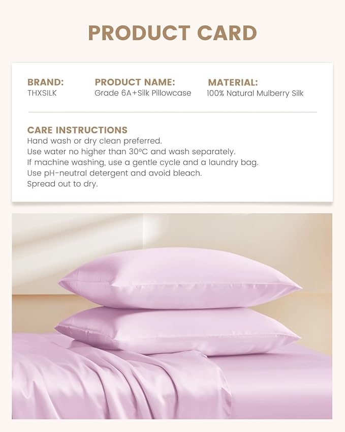 THXSILK 100% Mulberry Silk Pillowcase - Image 8