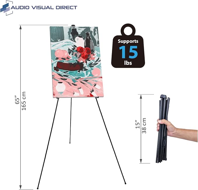 Audio-Visual Direct Lightweight Steel Telescoping Art Display Easel, Collapsible - Image 3