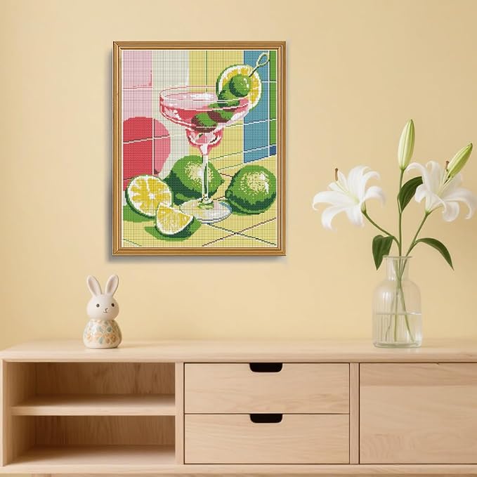 FREEBLOSS 11CT Cocktail Stamped Cross Stitch Kits Full Embroidery Kits - Image 5