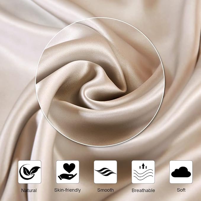 Ravmix Silk Pillow Cases with Zipper, 21 Momme Mulberry Silk Pillowcase - Image 7