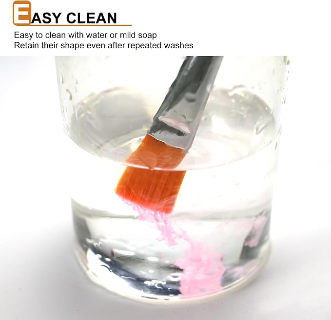 1/2 inch Flat Paint Brushes for Acrylic Painting, Watercolor, Face Body Art - Image 5